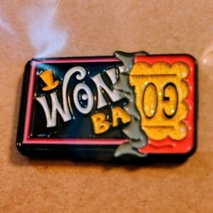 Willy Wonka Winner Golden Ticket Glitter Enamel Pin - Candy Theme Collectible